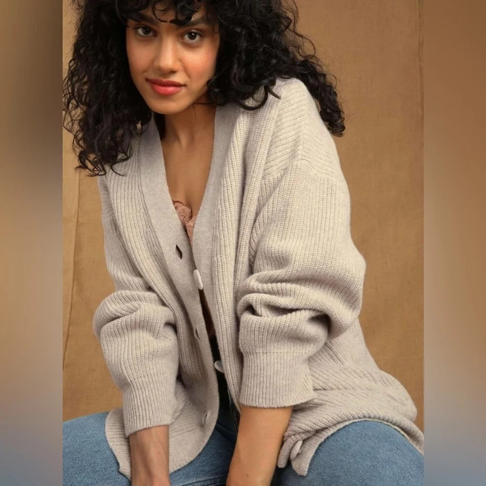 Rouje Beige Cassiopee Cardigan, size FR 40 - Picture 2 of 11